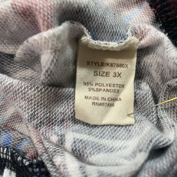 PAPER + TEE Graffiti Hoodie Pullover Long Sleeves Sweatshirt Streetwear Women 3X - Picture 10 of 11